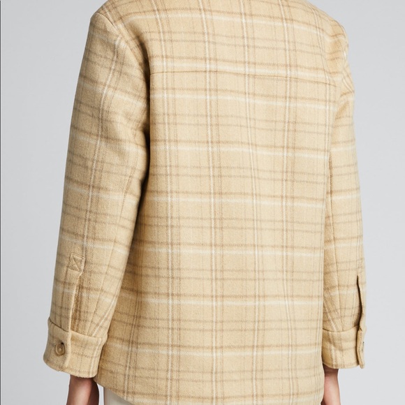 NWT Vince Padded Flannel Plaid Shirt Jacket Shacket Light Dune Color - Picture 3 of 10